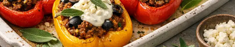 Fylld paprika med fetaost och yoghurt